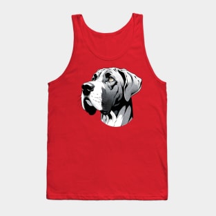 Stunning and Cool Great Dane Monochrome and Gold Portrait for Father's Day Tank Top